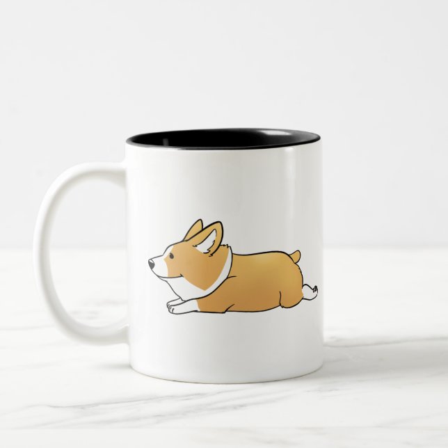 Cute Corgi Two-Tone Coffee Mug (Left)