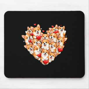 Cute Corgi Valentine Heart Valentines Day Corgi Gi Mouse Pad