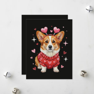 Cute Corgi Valentine Heart Valentines Day Holiday Card