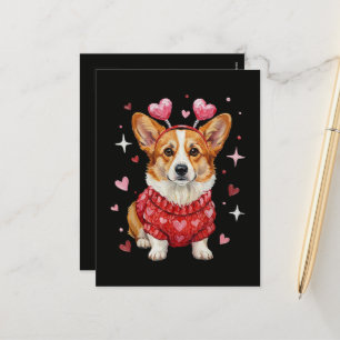 Cute Corgi Valentine Heart Valentines Day Holiday Postcard