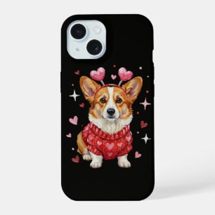 Cute Corgi Valentine Heart Valentines Day iPhone 15 Case