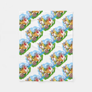 Cute Corgi ,Viking. Fleece Blanket
