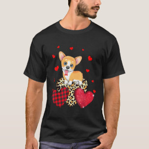 Cute Corgi With Leopard Red Plaid Heart Ideas T-Shirt