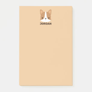 Cute Corgi with Personalised Name Post-it Notes