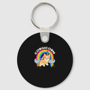 Cute Corgicorn _ Unicorn Rainbow _ Corgi Owner T-S Key Ring