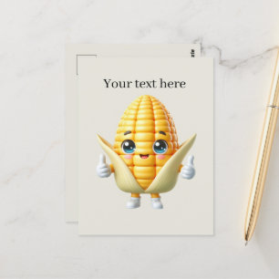 Cute corn lovers add text postcard