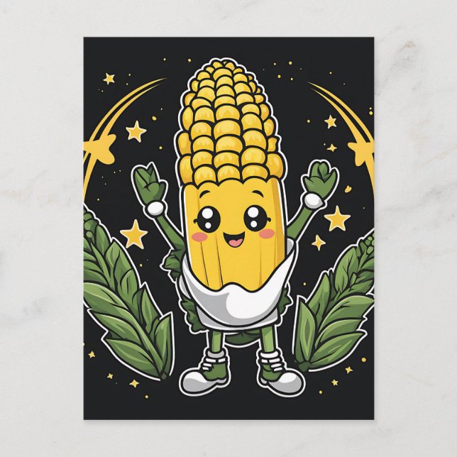 Cute Corn Yellow Postcard (Front)