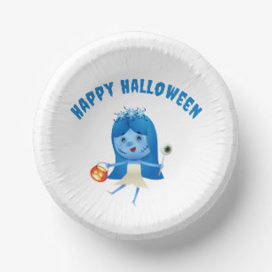 Cute Corpse Bride Halloween party Paper Plate