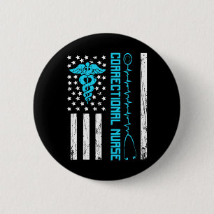 Cute Correctional Nurse Us Flag Nursing Healthcare 6 Cm Round Badge