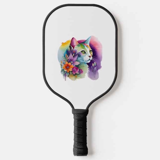 Cute cosmic bohemian cat   pickleball paddle (Front)