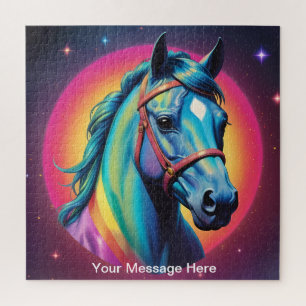 Cute Cosmic Horse Surreal Rainbow Art Jigsaw Puzzle