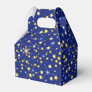 Cute Cosmic Pattern Starry Night Galaxy Navy Blue Favour Box