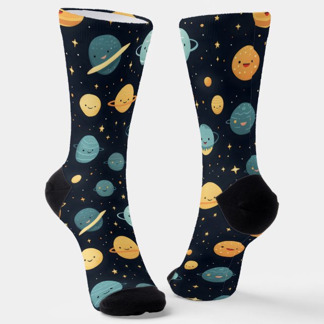 Cute Cosmos Pattern Socks (Angled)