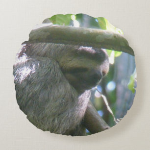 Cute Costa Rica Sloth Round Pillow