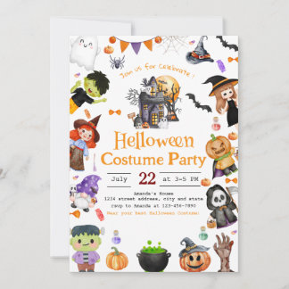 Cute Costume Halloween Party Invitation