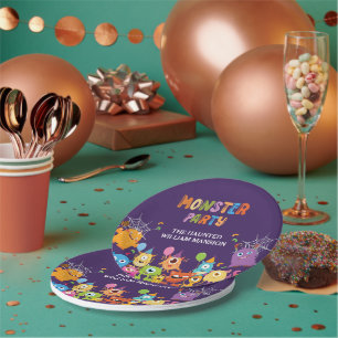 Cute Costume Monster Halloween Party For Kids Paper Plate