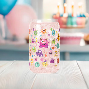 Cute Costume Monster Halloween Party Pattern Can Glass