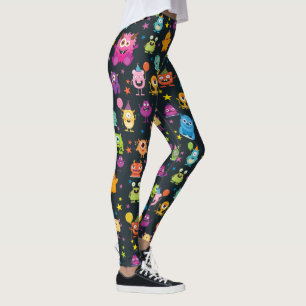 Cute Costume Monster Halloween Party Pattern Leggings