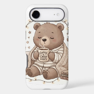 Cute Cosy Bear Coffee Hygge Aesthetic Phone Case