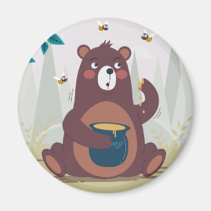 Cute Cosy Bear Magnet