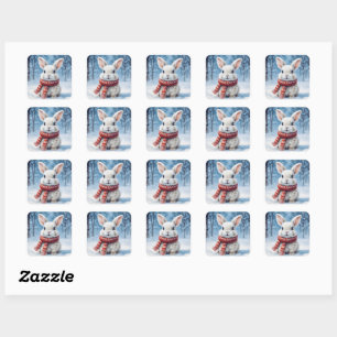 Cute cosy bunny in the snow stickers