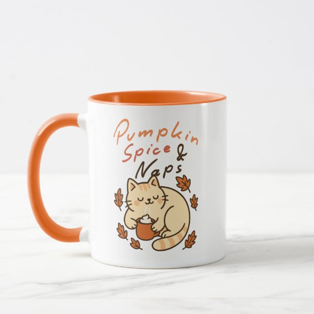Cute Cosy Fall Kitten Coffee  Mug (Left)