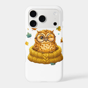 Cute Cosy Fall Owl Yellow Sweater Autumn Leaves Ki