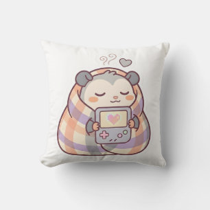 Cute Cosy Gamer Opossum Pillow