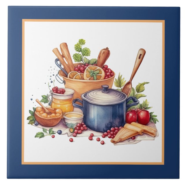 Cute cosy kitchen home business crafting  ceramic tile (Front)