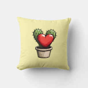 Cute Cosy Modern Romantic Chic Succulent Heart  Cushion