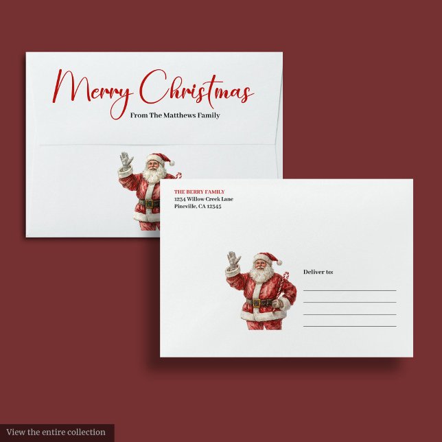 Cute Cosy Santa Claus Kids Festive Merry Christmas Envelope (Cute Santa Claus Kids Festive Merry Christmas Envelope)
