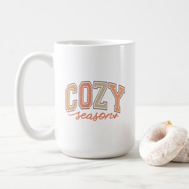 Cute "Cosy Season" Fall / Autumn Coffee Mug (With Donut)