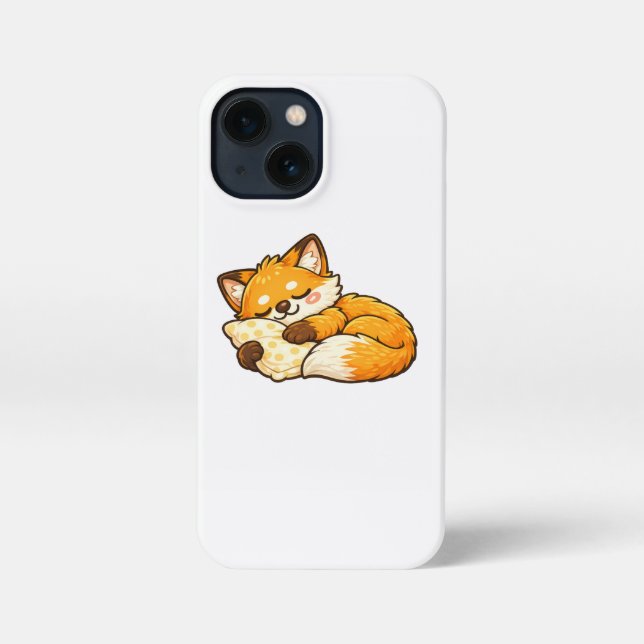 Cute Cosy Sleeping Fox iPhone Case (Back)