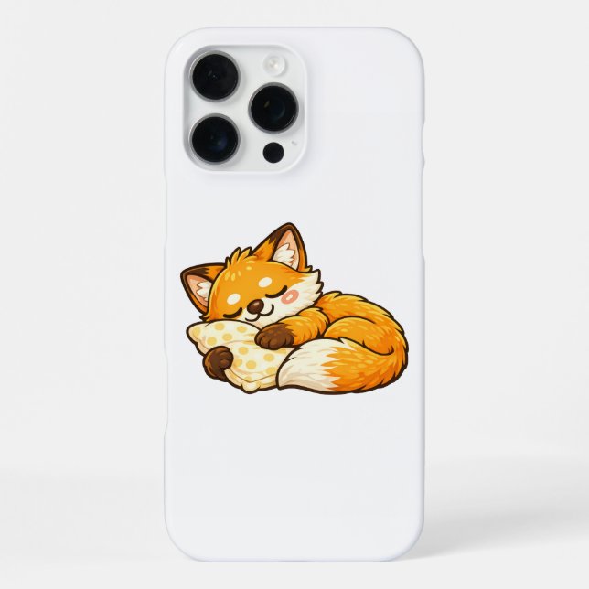 Cute Cosy Sleeping Fox iPhone Case (Back)