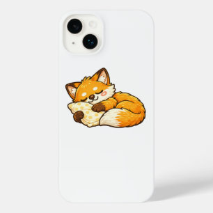 Cute Cosy Sleeping Fox iPhone 14 Plus Case