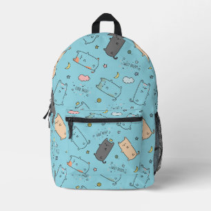 Cute & Cosy Sleepy Cat Dreams Pattern Printed Backpack