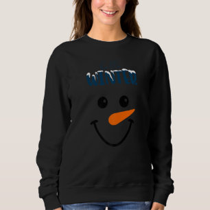 Cute & Cosy Winter Snowman Face Snowy Winter Holid Sweatshirt