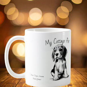  Cute Cottage Pet  -Beagle/ Personalise Coffee Mug