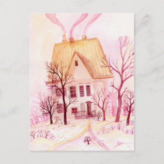Cute cottage postcard