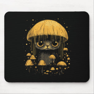 Cute Cottagecore Aesthetic Cat Mushroom Women Kids Mouse Pad