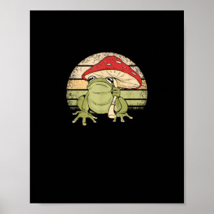 Cute Cottagecore Aesthetic Frog Mushroom Goblincor Poster
