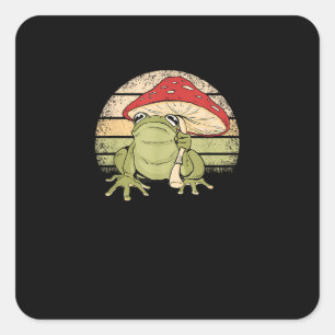 Cute Cottagecore Aesthetic Frog Mushroom Goblincor Square Sticker