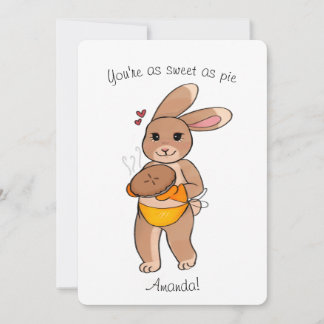 Cute Cottagecore Bunny Thank You Card