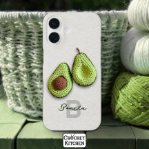 Cute Cottagecore Crochet Avocado Monogram Name 