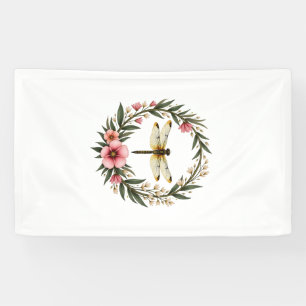 Cute Cottagecore Floral Dragonfly Aesthetic Girls Banner