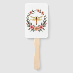 Cute Cottagecore Floral Dragonfly Aesthetic Girls Hand Fan