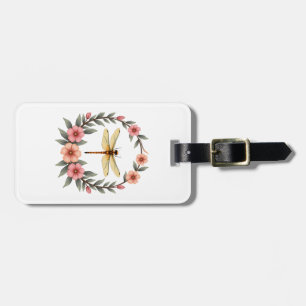 Cute Cottagecore Floral Dragonfly Aesthetic Girls  Luggage Tag