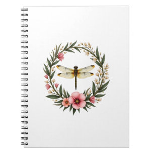 Cute Cottagecore Floral Dragonfly Aesthetic Girls Notebook