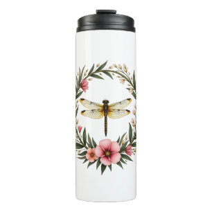 Cute Cottagecore Floral Dragonfly Aesthetic Girls Thermal Tumbler