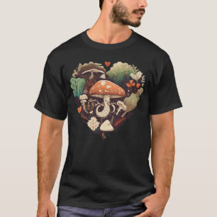 Cute Cottagecore Floral Forest Plants Flower Fungi T-Shirt